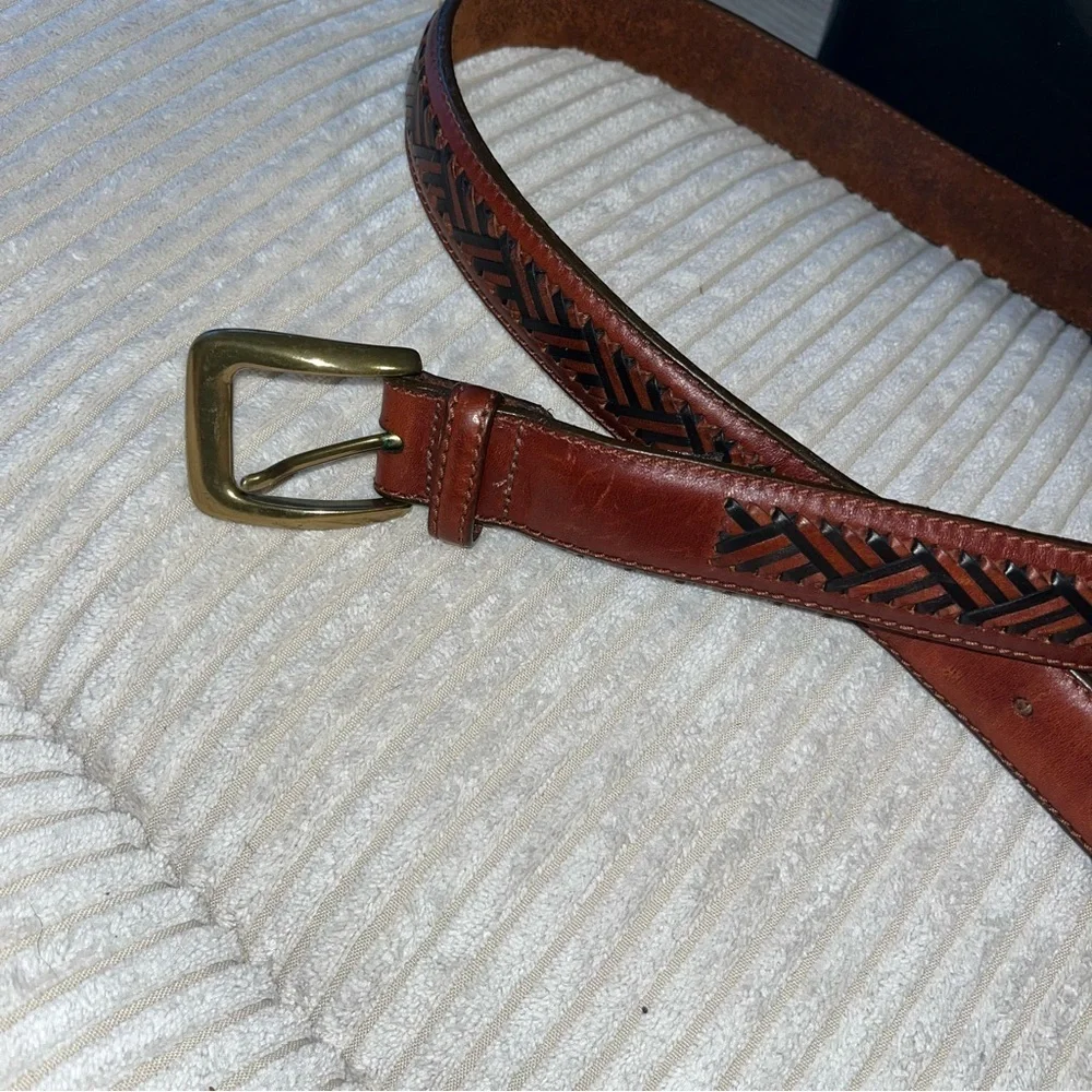 Brighton men’s brown &  black Leather Belt 38 xl